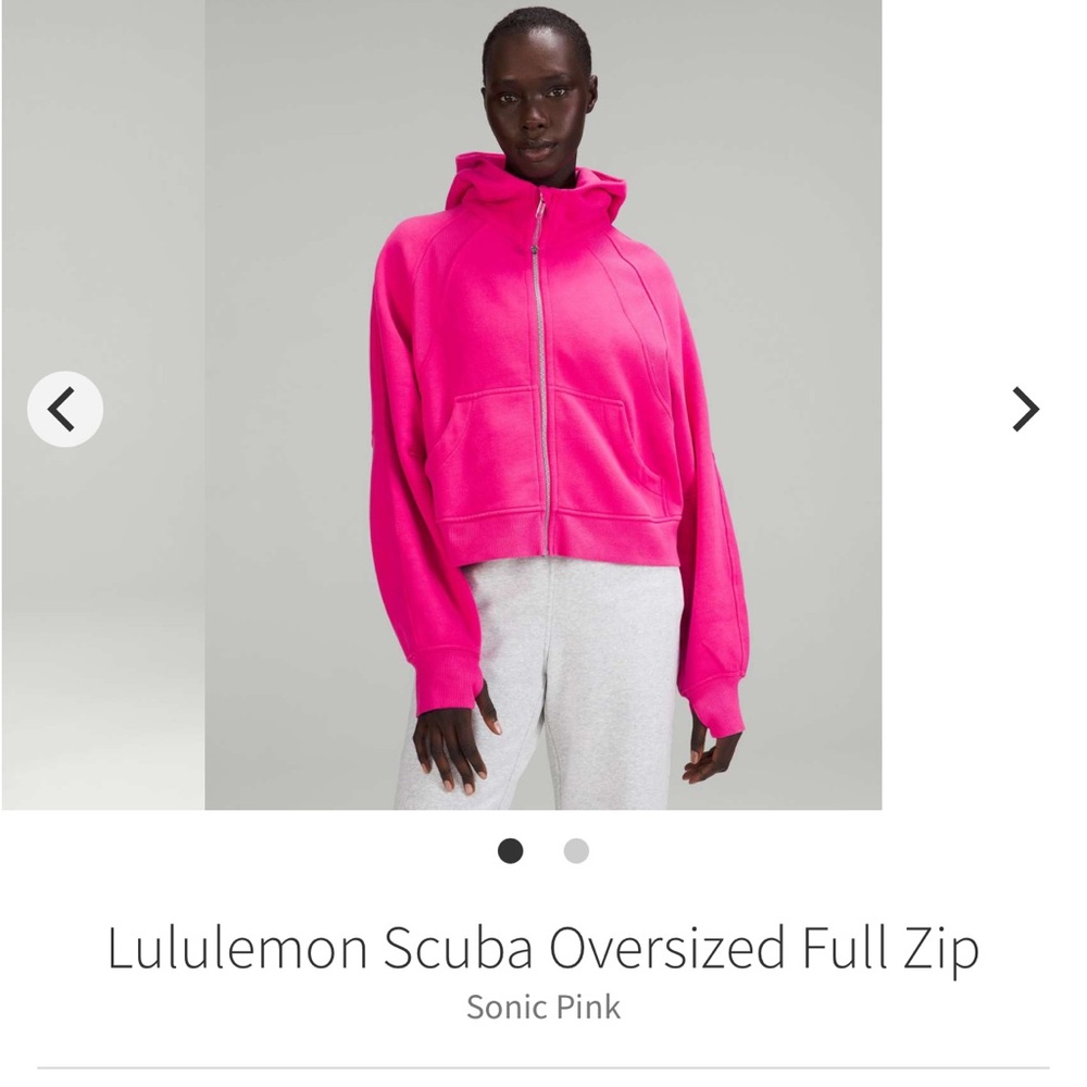 Lululemon Scuba Oversized Full Zip Sonic Pink Size XS/S